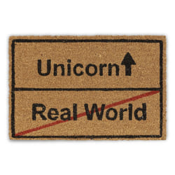 Relaxdays Coir Doormat Unicorn/Real World
