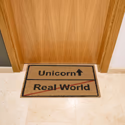 Relaxdays Coir Doormat Unicorn/Real World