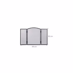 Relaxdays Steel Spark Guard, 3-Panel Fire Screen, Fireplace Fender H x W 62 x 96 cm, Black