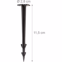 Relaxdays 11 cm Plastic Securing Pegs, Anchor Pins Set of 100, Weed Control Fabric Stakes, Black
