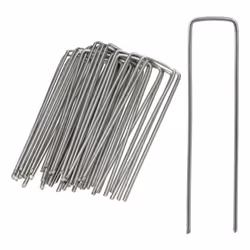 Relaxdays Galvanised Securing Pegs Set of 25, Tie down kit, Steel, Silver, 35 mm, 150 mm, 20 g