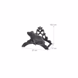 Garden Hose Holder, Cast Iron, Frog, Nostalgic Hose Reel, Wall-Mounted, HxWxD: 19 x 27 x 17 cm, Grey