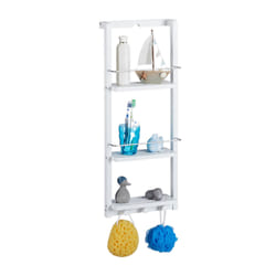 Relaxdays 10023246 shower basket/caddy Bamboo, Metal Wall-mounted Shower caddy