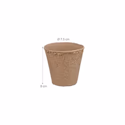 Set of 80 Flower Pots, Biodegradable, Planter, Cellulose, Round, 8 cm, Beige, 100% paper, Pack of 80