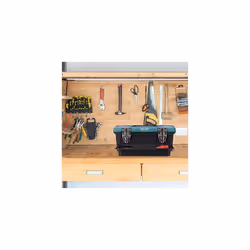 Relaxdays Empty Tool Box with Carry Handle Plastic Lockable Tool Box HBT 13 x 33 x 18 cm Black/Green - Additional view 4