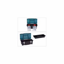 Relaxdays Empty Tool Box with Carry Handle Plastic Lockable Tool Box HBT 13 x 33 x 18 cm Black/Green - Additional view 5