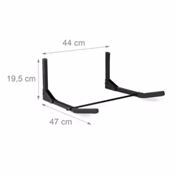 Bicycle Wall-Mounted Rack, Foldable, Hangable Bike Stand, Capacity of 30 kg, HxWxD 19.5 x 44 x 47 cm, Black