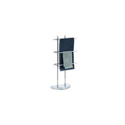Relaxdays Chrome Rack, 3 Tiers, Half-Round Base, Freestanding Towel Holder, Metal, HWD: 83x40x18 cm, Silver