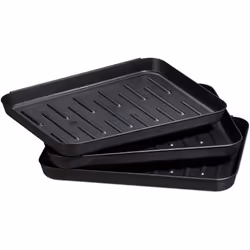 Relaxdays Shoe Set of 3, Plastic Boot, 3 Pairs of Footwear, Tray HxWxD 3 x 35 x 27 cm, Black