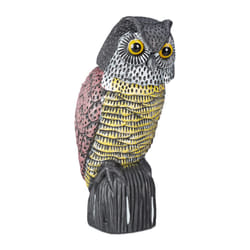 Owl Bird Deterrent with Swivel Head, Standing Figurine, Dove Scarecrow for Garden, Balcony, Patio, Multicolour, PE, Multicolored, 1 Piece