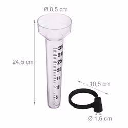 Relaxdays 10025387 rain gauge 3.5 cm Black, Transparent - Additional view 4
