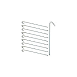 XL Set of 10 Ground Anchors, Extremely Solid Ground Anchors, Tent Accessory; 39 cm, Galvanized Steel, Silver