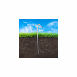 XL Set of 10 Ground Anchors, Extremely Solid Ground Anchors, Tent Accessory; 39 cm, Galvanized Steel, Silver