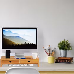 Relaxdays 10025701 monitor mount / stand Desk Bamboo