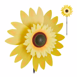 Relaxdays 4052025287405, Single wind spinner, Yellow, Flower, Plastic