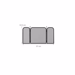 Relaxdays Steel Spark Guard, Three-Panel Fireplace Fender, Oven Screen, H x W 52.5 x 97 cm, Black, 100%, 52,5 x 97 cm