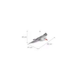 Relaxdays Bird Deterrent Flying Seagull Hanging Decorative Figurine Pigeon Repeller for Garden, Balcony, Patio, White/Grey, 1 Piece