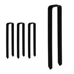 Ground Anchor Set of 4, Hard Soil, Rose Arch, Garden, Steel, XXL, HxWxD: 30 x 6.5 x 2.5 cm, Durable, Black