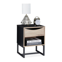 Relaxdays 10030571 Nightstand 1 drawer(s) Black, Wood