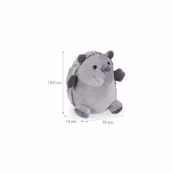 Relaxdays Hedgehog Door Stop, Fabric, for Floor, Heavy, Soft, Decorative Animal Doorstopper, 19.5 cm Tall, Grey