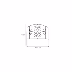 Garden Fence, 4-Piece Flower Bed Border for Garden, Decorative Fence, Metal, Antique Ornaments, HxW: 32 x 186 cm, Black