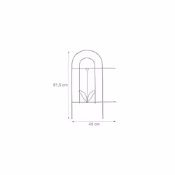 Garden Edging, 5 Piece Set, HxW: 62 x 244 cm, Decorative, Flowerbed Border Fence, Push-In, Metal, Green