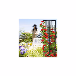 Relaxdays Metal Trellis, Set of 3, for Pluging, Trellis for Climbing Plants, 122 x 30.5 cm, Trellis Garden, Black