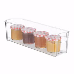 Relaxdays 4052025321321, Storage basket, Transparent, Rectangular, Plastic, Monochromatic, Bathroom, Kitchen