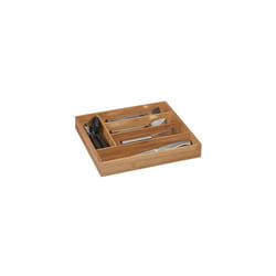 Relaxdays Cutlery Tray, 5 Compartments, Bamboo, Small Drawer Box, for Cutlery & Kitchen Utensils, HBT 5 x 30 x 34 cm, Natural