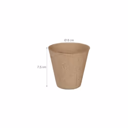 Set of 120 Biodegradable Cellulose Cultivation Pots H x D 75 x 8 cm Round Propagators Small Natural