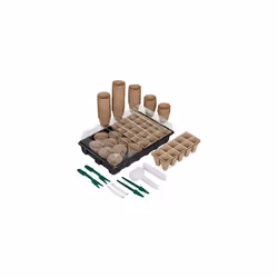 Relaxdays Propagation Set 131 Pieces for Plants, Propagation Box with Cultivation Pots, Pricking Tool & Plant Signs, Black