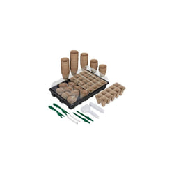 Relaxdays Propagation Set 131 Pieces for Plants, Propagation Box with Cultivation Pots, Pricking Tool & Plant Signs, Black