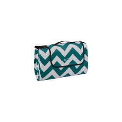 Picnic Blanket, 200x200 cm, Heat Insulated & Waterproof, with Carrying Handle, Foldable Beach Mat, Green/White