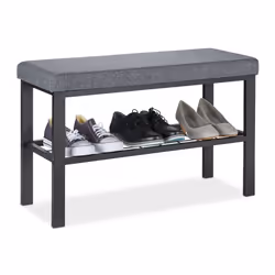 Relaxdays 4052025385248, Open, Black, Grey, Medium Density Fibreboard (MDF), 1 shelves, Black, 320 mm