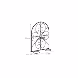 Flowerpot Holder, for 3 Plant, Ã 11.5 cm, Wall Pot Frame, Metal, Iron, Garden, Balcony, Decoration, Black, 100%, 60 x 43 x 14.5 cm
