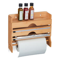 Relaxdays 10045696 kitchen multi dispenser Wood Bamboo, Steel