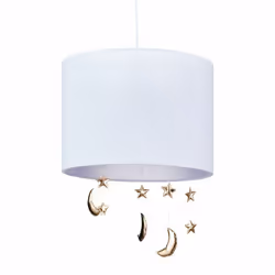Relaxdays Children's Ceiling Light Moons & Stars, 1 bulb(s), E27, Gold, White