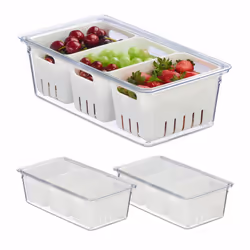 Relaxdays 4052025479206, Container, Rectangular, Transparent, White, Plastic, 320 mm, 175 mm