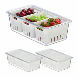 Relaxdays 4052025479206 food storage container Rectangular Transparent, White 4 pc(s)