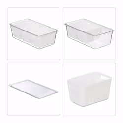 Relaxdays 4052025479206 food storage container Rectangular Transparent, White 4 pc(s) - Additional view 5