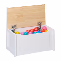 Relaxdays 10051075_686 Toy storage bench Freestanding Natural, White - Additional view 4