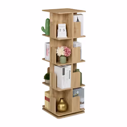 Relaxdays 10050639_349, Natural wood, 4 shelves, Particle board, Steel, Particle board, 34 kg, 390 mm