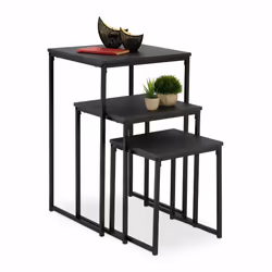 Relaxdays 10049648_469, 3 shelves, Black, Medium Density Fiberboard (MDF), Black, Metal, Iron, Plastic, 30 kg