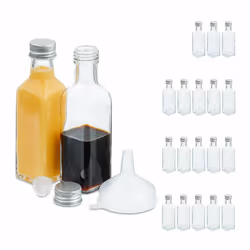 Relaxdays 10048666_683, Universal container, 0.1 L, Glass, Transparent, Screw lid, 40 mm