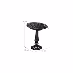 Bird Bath, Standing, Water Bowl, Frost-Proof, H x W x D: 24 x 21 x 18 cm, Cast-Iron, SIlver