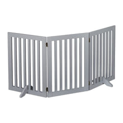 Relaxdays Safety Gate for Children & Pets, Retractable, with Feet and Floor Protectors, Free-Standing, 70 x 154 cm, Grey