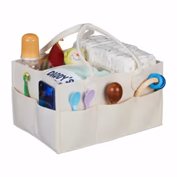 Relaxdays Baby Nappy Caddy Felt, Storage box, Beige, Rectangular, Felt, Monochromatic, 330 mm