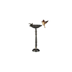 Bird Bath, Standing, Water Bowl, Frost-Proof, H x W x D: 40 x 20 x 18 cm, Cast-Iron, Bronze