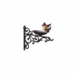 Relaxdays Cast Iron Bird Bath, Wall Mounted, Weatherproof, Vintage Bird Bath, Wild Birds, Garden Decoration, HBT 24 x 28 x 14 ...