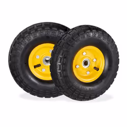 Relaxdays 10031407, Wheel, Metal, Rubber, Black, Yellow, 2 pc(s), 85 mm, 12.5 cm